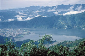 View of Phewa Lake from peace stupa